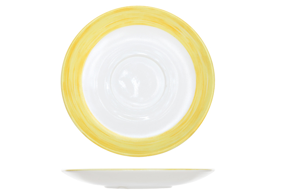 Arcoroc Brush Jaune Sous-Tasse 14cm